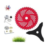 Circular Saw Blade for Weed Trimmers, 2025 New Universal Weeding Plate, 9" X 36 Teeth Carbon Steel Weeding Discs for Weed Eater with Adapter Kit, For Trimmers Gardening Lawn Mower Grass (Set B)