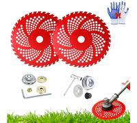 Circular Saw Blade for Weed Trimmers,9-Inch X 36-Tooth Carbide Blade,Brush Cutting Blade for Weed Eat with Universal Adapter Kit, Suitable for Mowing Softwood Hardwood Weeds (2PCS)