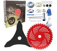 Circular Saw Blade for Weed Trimmers, 9" X 36 Teeth Carbide Tip Brush Blades, with Adapter Kit, Weed Wacker Blade for Brush Cutter, Trimmer, Weeder (Set B)