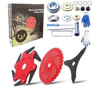 Circular Saw Blade for Weed Trimmers, 9" X 36 Teeth Carbide Tip Brush Blades, with Adapter Kit, Weed Wacker Blade for Brush Cutter, Trimmer, Weeder (Set E)