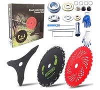 Circular Saw Blade for Weed Trimmers, 9" X 36 Teeth Carbide Tip Brush Blades, with Adapter Kit, Weed Wacker Blade for Brush Cutter, Trimmer, Weeder (Set F)