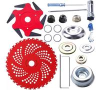 Circular Saw Blade for Weed Trimmers, 9" X 36 Teeth Carbide Tip Brush Blades, with Adapter Kit, Weed Wacker Blade for Brush Cutter, Trimmer, Weeder (Set A)