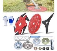 Circular Saw Blade for Weed Trimmers, Steel Wire Grass Trimmer Head, 9" X 36 Teeth Carbide Tip Brush Blades, with Adapter Kit, Weed Wacker Blade for Trimmer, Weeder Brush Cutter (3Set-A)