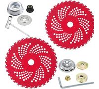 Circular Saw Blade for Weed Trimmers, Steel Wire Grass Trimmer Head, 9" X 36 Teeth Carbide Tip Brush Blades with Adapter Kit, Circular Trimmer, for Brush Cutter, Trimmer, Weeder (Set C)