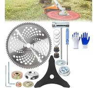 Circular Saw Blade for Weed Trimmers, Steel Wire Grass Trimmer Head, 9" X 36 Teeth Carbide Tip Brush Blades, with Adapter Kit, Weed Wacker Blade for Trimmer, Weeder Brush Cutter (2Set-C)