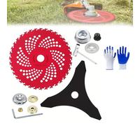 Circular Saw Blade for Weed Trimmers, Steel Wire Grass Trimmer Head, 9" X 36 Teeth Carbide Tip Brush Blades, with Adapter Kit, Weed Wacker Blade for Trimmer, Weeder Brush Cutter (2Set-B)