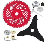Circular Saw Blade for Weed Trimmers, Steel Wire Grass Trimmer Head, for Weed Trimmers, Weed Brush Cutter Trimmer Head Electric Weedblades, Gas Weedeater, 9" X 36 Teeth (Red*1 set)