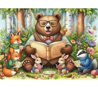 Círculo de Cuentos de los Osos Puzzle 1000 Piezas Adultos Y Niños,Regalo Ideal,Relax,Deco Pared Oso Pardo,Anti-estrés,Rompecabezas,Premium,14 Años+,Desafío,Reto,Educativo 38x26cm