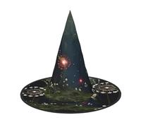 Círculo de hadas, diente de león de Halloween, sombreros de bruja, diademas de bruja, sombrero de mago, accesorios de disfraz de cosplay para fiesta de máscaras, plegable, 2 piezas