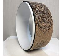 Círculo de Pilates Madera Profesional TPE for Adelgazar, Yoga, Gimnasio, Ejercicio, Herramienta Entrenamiento Espalda, Semicircular(White mandala)