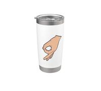 Círculo Juego Divertido Gotcha Mano Meme Te Hizo Mirar Vaso térmico de acero inoxidable de doble pared