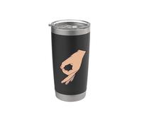 Círculo Juego Divertido Gotcha Mano Meme Te Hizo Mirar Vaso térmico de acero inoxidable de doble pared