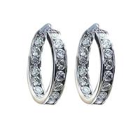 Círculo Pendientes versátiles Amantes de circón Bolas Femeninas, talla única, Cobre, Sin piedra preciosa