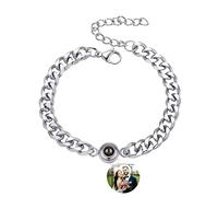 Círculo personalizado de proyección de fotos pulseras con foto en el interior de la proyección de fotos Pulsera Parejas Te Quiero Pulsera Regalos para el Día de la Madre Cumpleaños,Estilo 8