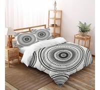 Círculo Punto Funda Nórdica Algodon 3 Piezas 3D Impresa Simple Abstract Motifs con Cremallera Y Funda De Almohada Double（200x200cm） Microfibra Ropa De Cama para Adultos Y Niñas