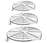 Circulo Rejilla Para Enfriar y Hornear de Acero Inoxidable, Parrilla Para Horno Para La Ronda de Bandejas de Horno - Bandeja Para Pastel y Galletas - 19,1 cm, 23 cm y 26,7 cm (Paquete de 3)