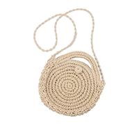 Círculo tejido a mano redondo retro bolso de playa de ratán bolso de hombro vacaciones playa trenzado redondo mano Bill hombro uso Everything casual trenzado bolsa de paja bandolera mujer negro con
