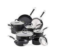 Circulon Premier - Juego de utensilios de cocina anodizados duros de inducción de 13 piezas, color negro