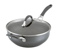 Circulon Scratch Defense Chefs - Sartén con tapa de 26 cm, sartén de inducción con tapa de vidrio y antiadherente extrema, apto para lavavajillas y horno, acabado de peltre de grafito