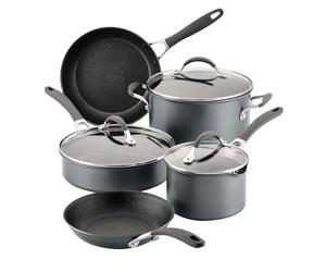 Circulon Scratch Defense - Juego de 5 sartenes antiadherentes con antiadherente extremo, apto para lavavajillas y horno, acabado de peltre de grafito