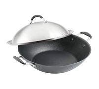 Circulon Scratch Defense Wok antiadherente de 36 cm, wok de inducción con tapa de acero inoxidable y antiadherente extremo, apto para lavavajillas y horno