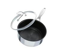 Circulon SteelShield C Series - Cacerola de acero inoxidable de 18 cm / 1,9 L, cacerola de inducción con tapa híbrida antiadherente, apta para utensilios de cocina de metal y apta para lavavajillas
