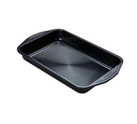 Circulon Ultimum - Bandeja de horno antiadherente rectangular para tartas o asados, acero al carbono duradero, apto para congelador y lavavajillas, 39,5 x 25 x 5 cm, color negro