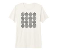 Círculos Concéntricos Rayas Blanco Negro Bauhaus Shapes Mania Camiseta Premium