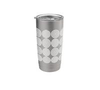 Círculos Concéntricos Rayas Negro Blanco Bauhaus Formas Mania Vaso térmico de acero inoxidable de doble pared
