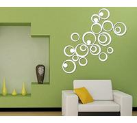 Círculos espejo etiqueta engomada calcomanía mural pared etiqueta engomada casa viviente habitación decoración desmontable Hermosa decoración Habitación de bebé