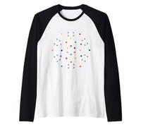 Círculos y Puntos Multicolor Geometría Sagrada Formas Manía Camiseta Manga Raglan