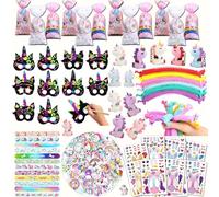 CIRDOTSH Recuerdos de fiesta de unicornio para niños, suministros de fiesta de cumpleaños de unicornio, bolsas de regalo de unicornio, rellenos de piñata, decoraciones de fiesta de cumpleaños de