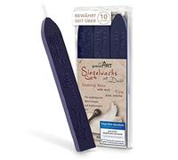 Cire à cacheter avec mèche, flexible, 3 batons - bleu foncé