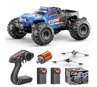 Cirmine Coche Teledirigido 1:14 Off-Road RC Truck, Coche RC 4x4 Rápido 40 km/h, Vehículo Todoterreno con 2 Baterías 1300mAh, Amortiguadores Metálicos, 6 Luces LED, Monster Truck RTR 4WD