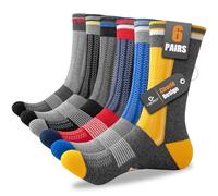 Cirorld Calcetines Hombre, 6 Pares Calcetines Deporte Hombre, Para Running, Trabajo, Ciclismo, Con Acolchado Para Correr Calcetines Algodon, Anti-Ampollas, Absorbentes De Sudor, Transpirables