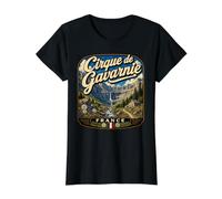 Cirque de Gavarnie Francia Gavarnie Vacaciones Pirineos Franceses Camiseta gráfica económica, Mujer, Negro, XS