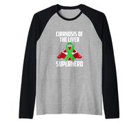 Cirrosis of The Liver Superhero Teal Ribbon Camiseta Manga Raglan