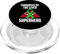 Cirrosis of The Liver Superhero Teal Ribbon PopSockets PopGrip para MagSafe