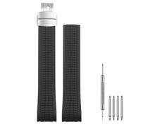 Cirtrar Correa de reloj de goma de silicona de 21 mm compatible con Patek Aquanaut Philippe -5164A 5167A, Negro con hebilla., 21mm