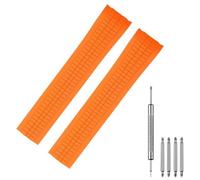 Cirtrar Correa de reloj de goma de silicona de 21 mm compatible con Patek Aquanaut Philippe -5164A 5167A, Naranja