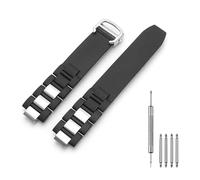 Cirtrar Correa de reloj de silicona de goma negra de 20 mm hecha para reloj Cartier con hebilla de reloj de acero inoxidable