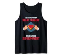 Cirugía a corazón Abierto Superviviente Superpotencia Recuperación Humor Camiseta sin Mangas