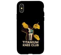 Cirugía de Rodilla Titanium Knee Club Cool Mens Cirugía Recuperación Carcasa para iPhone X/XS
