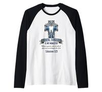 Cirujano Dental Cristiano Cirugía Es Mi Ministerio Versículo de la Biblia Camiseta Manga Raglan