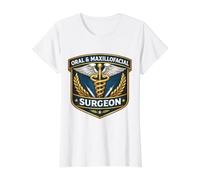 Cirujano Oral Y Maxilofacial Cirugía OMFS Caduceo Doctor Camiseta gráfica económica, Mujer, Blanco, XS