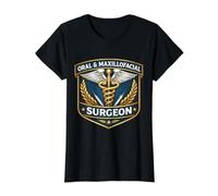 Cirujano Oral Y Maxilofacial Cirugía OMFS Caduceo Doctor Camiseta gráfica económica, Mujer, Negro, XS