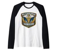 Cirujano Oral Y Maxilofacial Cirugía OMFS Caduceo Doctor Camiseta Manga Raglan