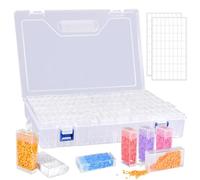 CIRULLI Caja de almacenamiento de pintura de diamantes, 120 latas de plástico, caja de bordado de diamantes, cuentas de plástico, contenedor de almacenamiento, accesorios