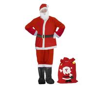 CIRULLI Disfraz de Papá Noel Conjunto, Disfrazs papa noels adulto, Pantalones con Banda elástica, Disfraz de Papá Noel Universal de Gran tamaño, Conjunto de Navidad para Fiesta de Navidad, Cosplay