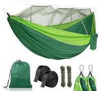CIRULLI Hamaca con red para mosquitos, 260 x 140 cm, capacidad de carga de 300 libras, ultraligera y robusta, hamaca de paracaídas portátil, doble nailon, hamaca para exteriores para camping y jardín,